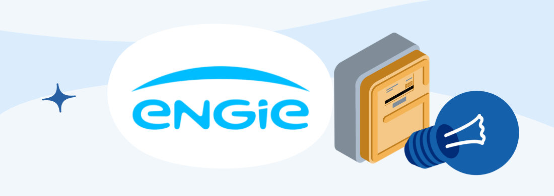 Logo Engie alături de imaginea unui contor