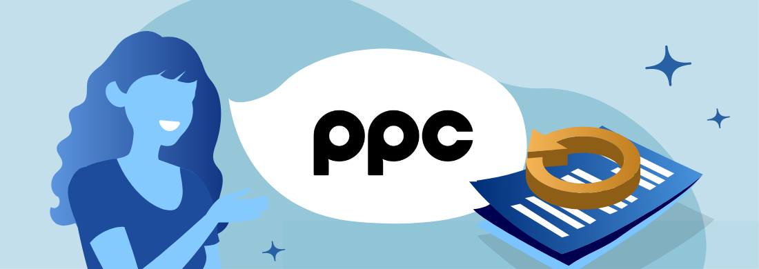 ppc logo și imagine cu indexul pe factură