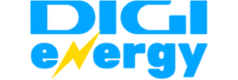 Logo scris cu litere Digi Energy și fulger