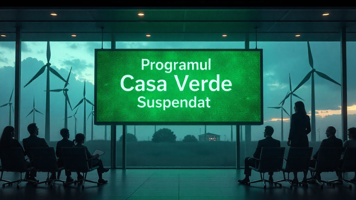 Imagine cu anunt suspendare casa verde