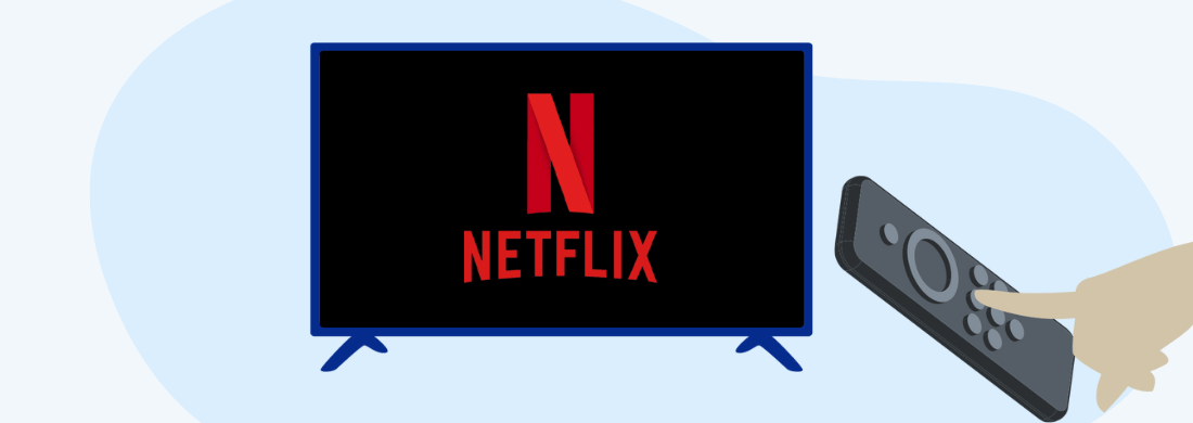 imagine cu televizor deschis care afiseaza logo Netflix