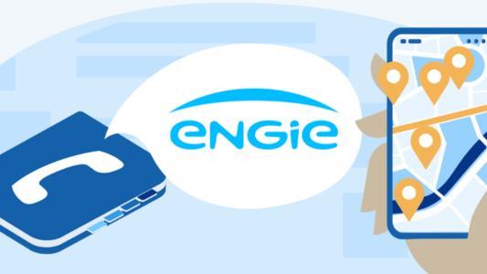 Engie Logo alături de o agendă și telefon