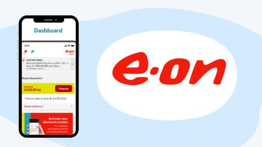 Imagine cu lofo eon si telefon deschis in aplicația eon myline